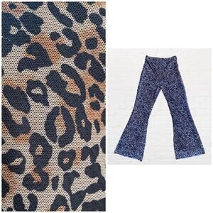 Leopard print flare leg / bell bottom pants